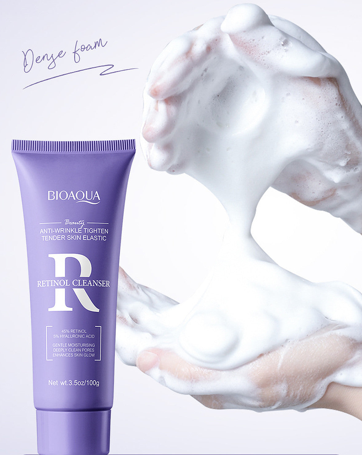 Retinol Facial Cleanser with Hyaluronic Acid - 100g Anti-Aging Skin Care
