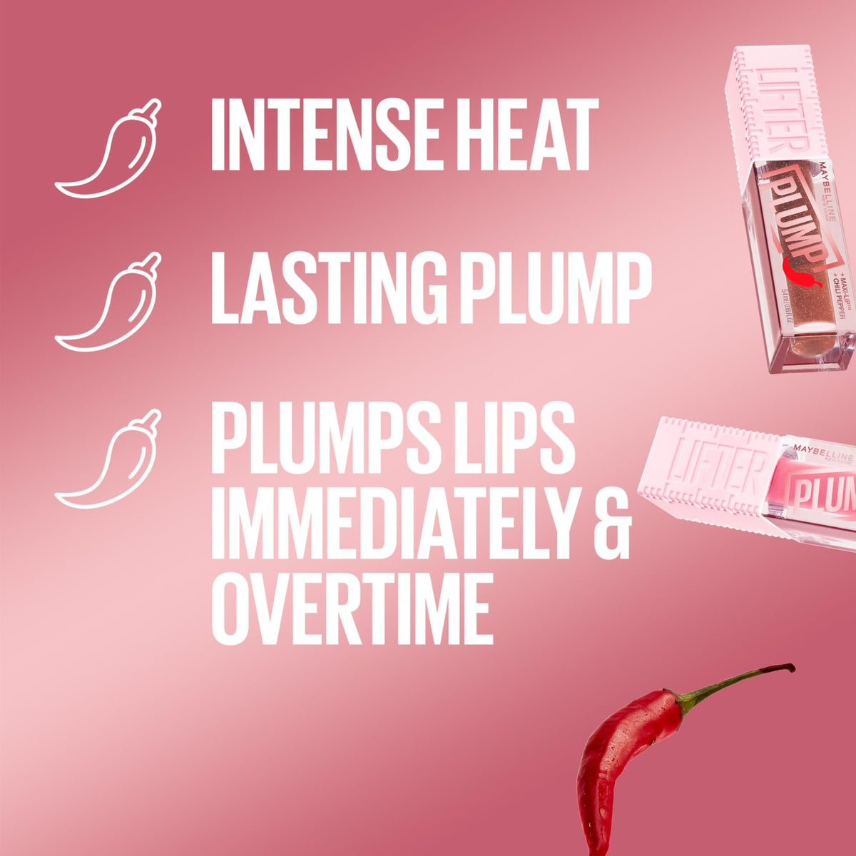 Maybelline Lip Plumper Gloss Peach Fever Intense Heat, 0.18 Fl Oz