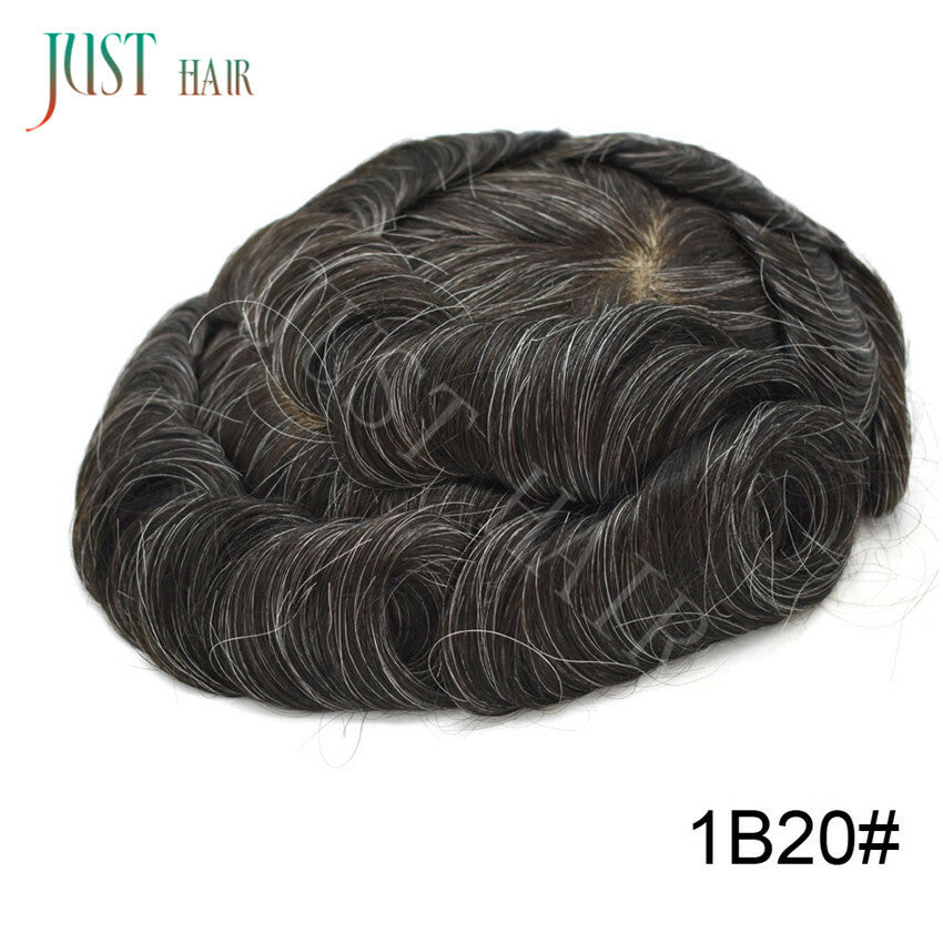 Men's Bleached Lace Front Hair Replacement Toupee - Natural Hairline, Virgin Human Hair