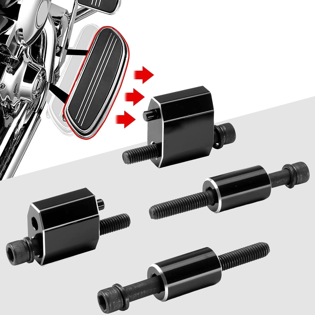 1.5 Inch CNC Aluminum Floorboard Extensions for 2009-2025 Touring Motorcycles