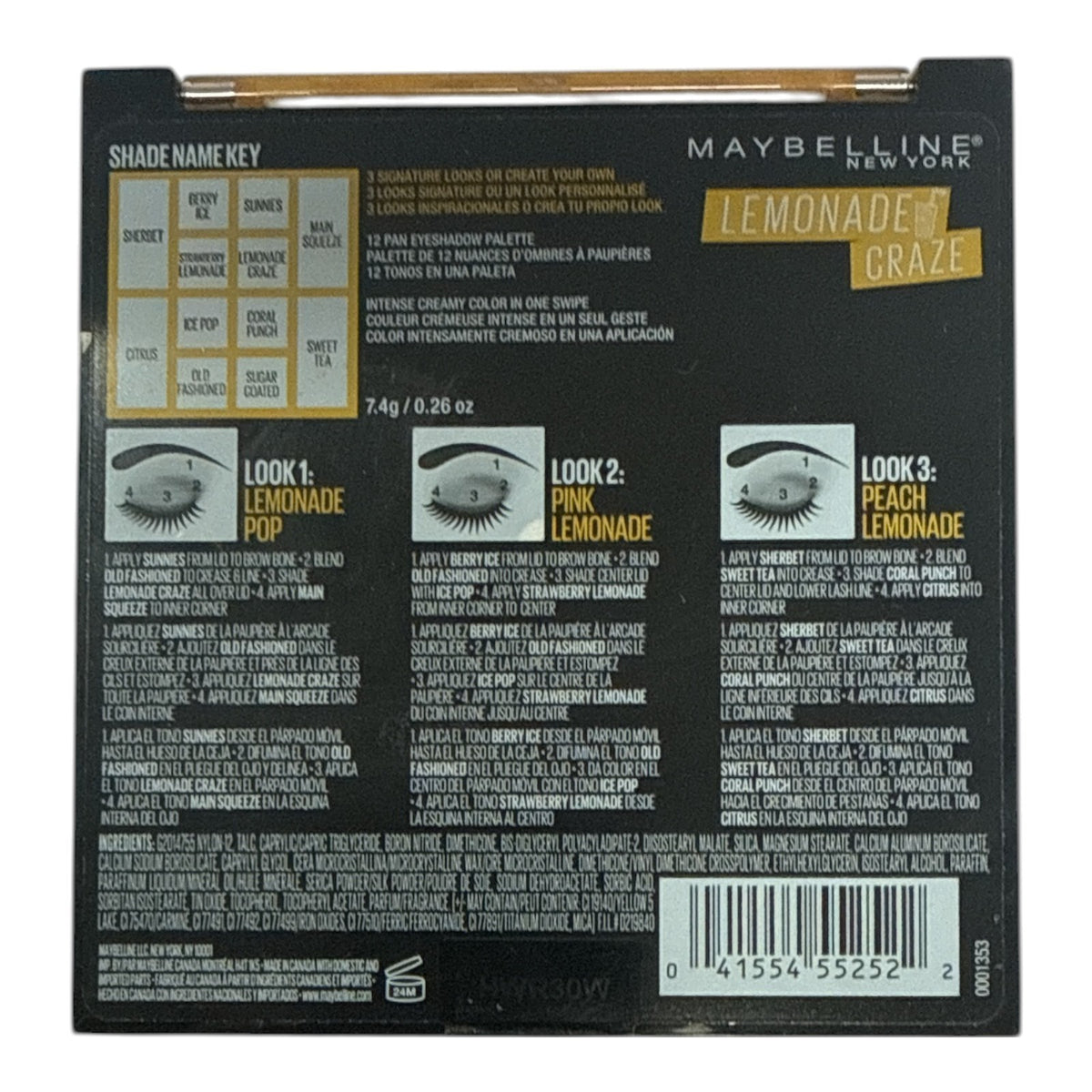 Maybelline Lemonade Craze 12 Color Eyeshadow Palette - Shade 100