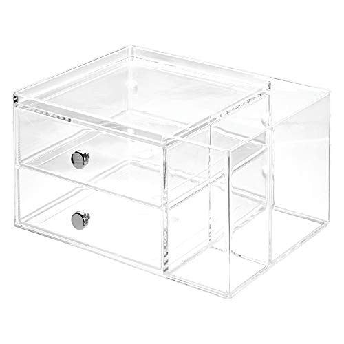 Plastic Vanity Organizer Set with 3 Drawers for Cosmetics & Office Storage