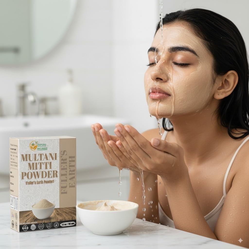 Chemical-Free Multani Mitti Earth Clay Face & Hair Mask - Detoxifying 5.3oz