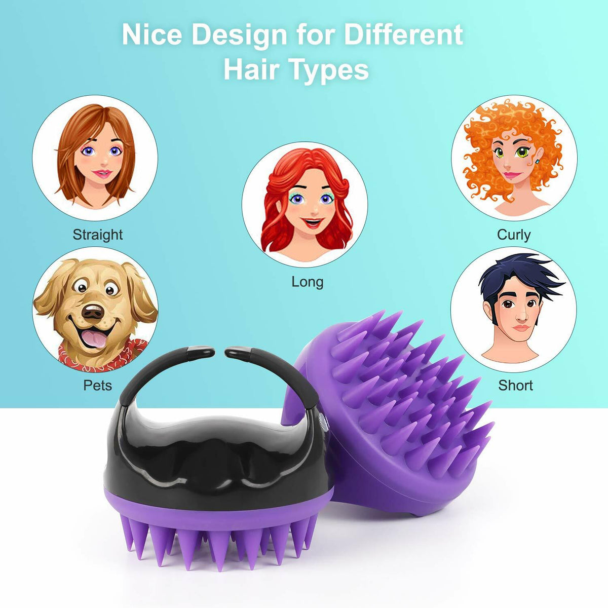 Scalp Massager Brush 2 Pack - Hair Shampoo & Deep Scalp Relief