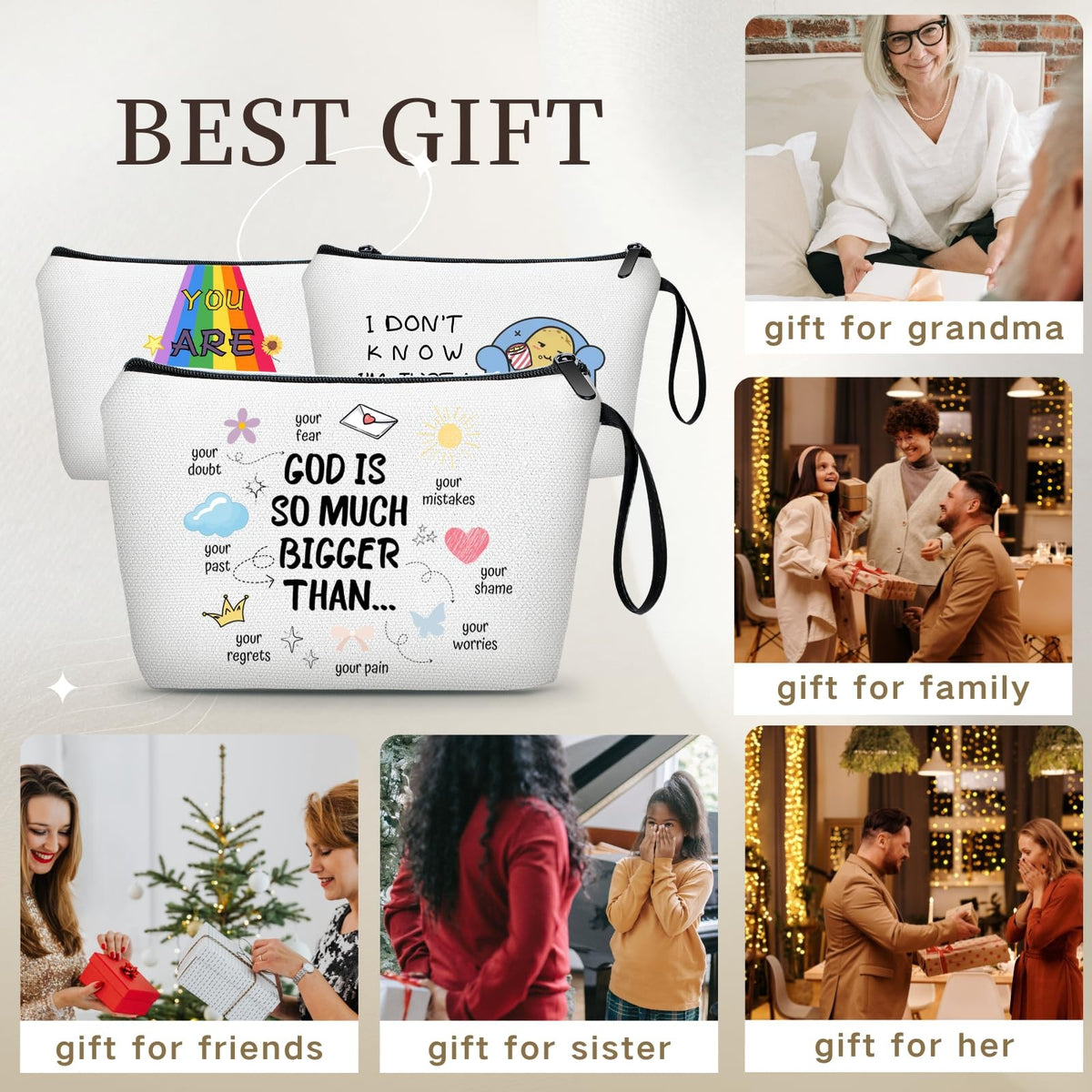 Religious Women’s Travel Makeup Bag - Inspirational Christian Gift for Ladies