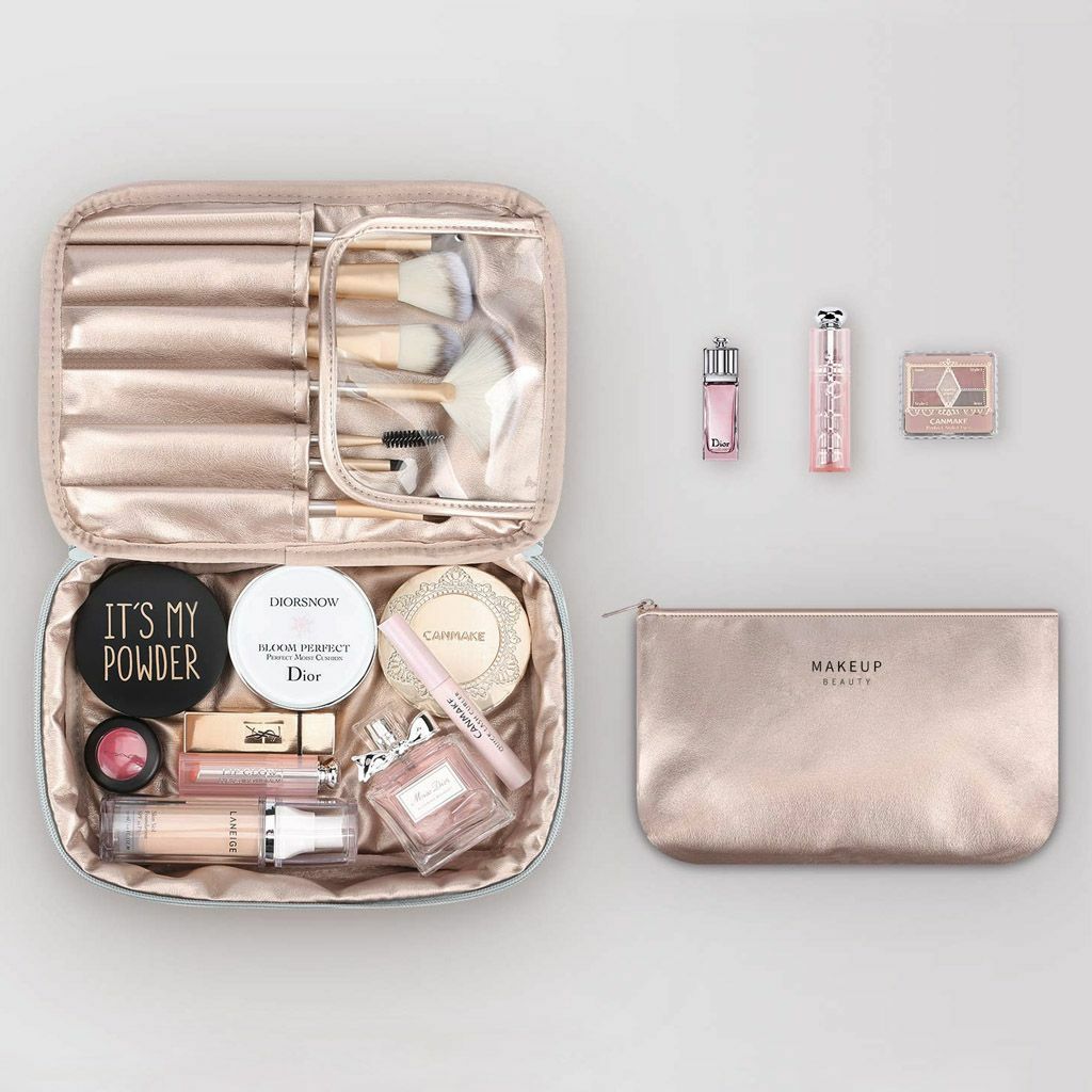 Waterproof Makeup Bag with Handle for Travel and Storage – Cosmetic Organizer