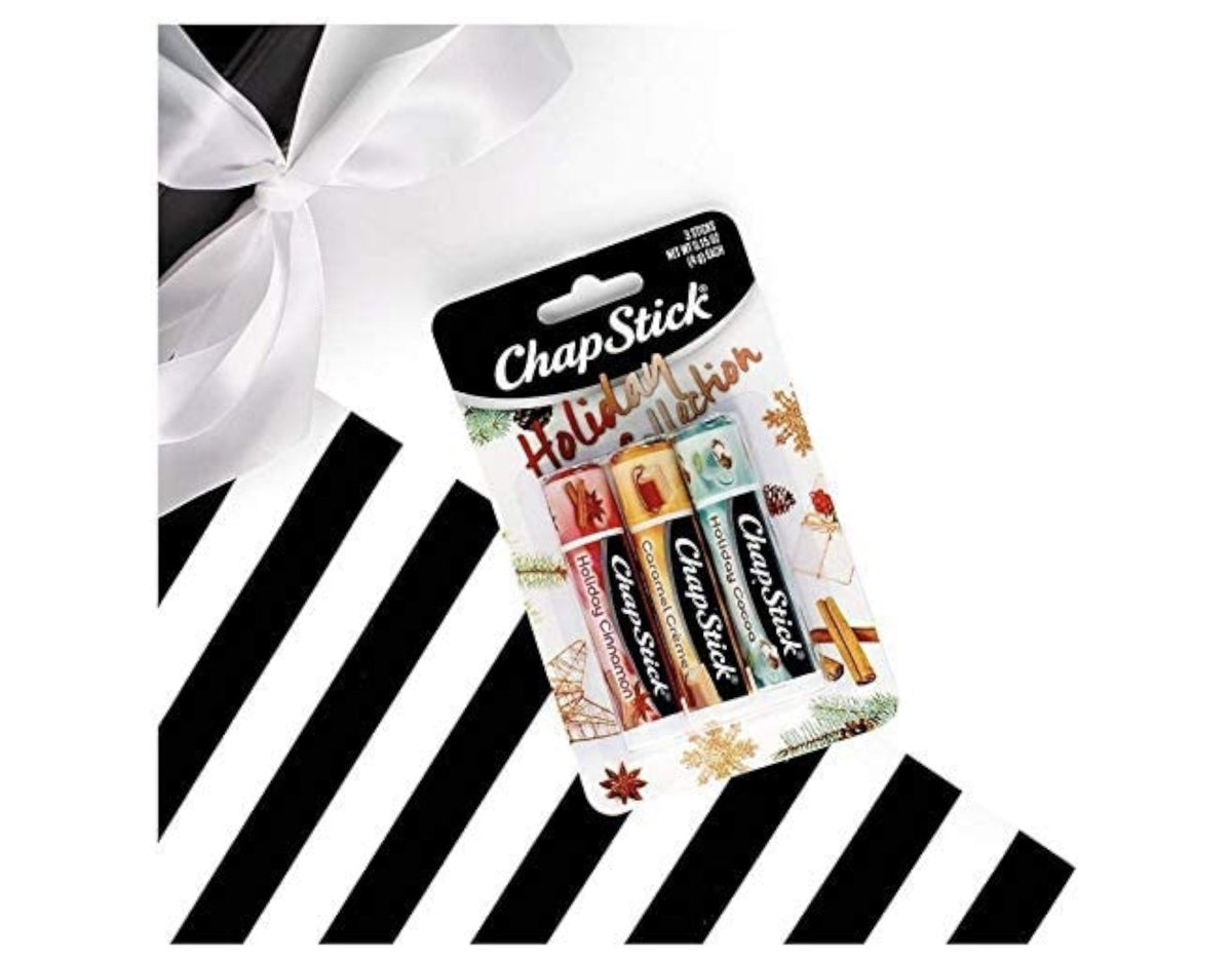 Chapstick Holiday Lip Balm Set - 3 Flavors, Moisturizing Lip Care Pack