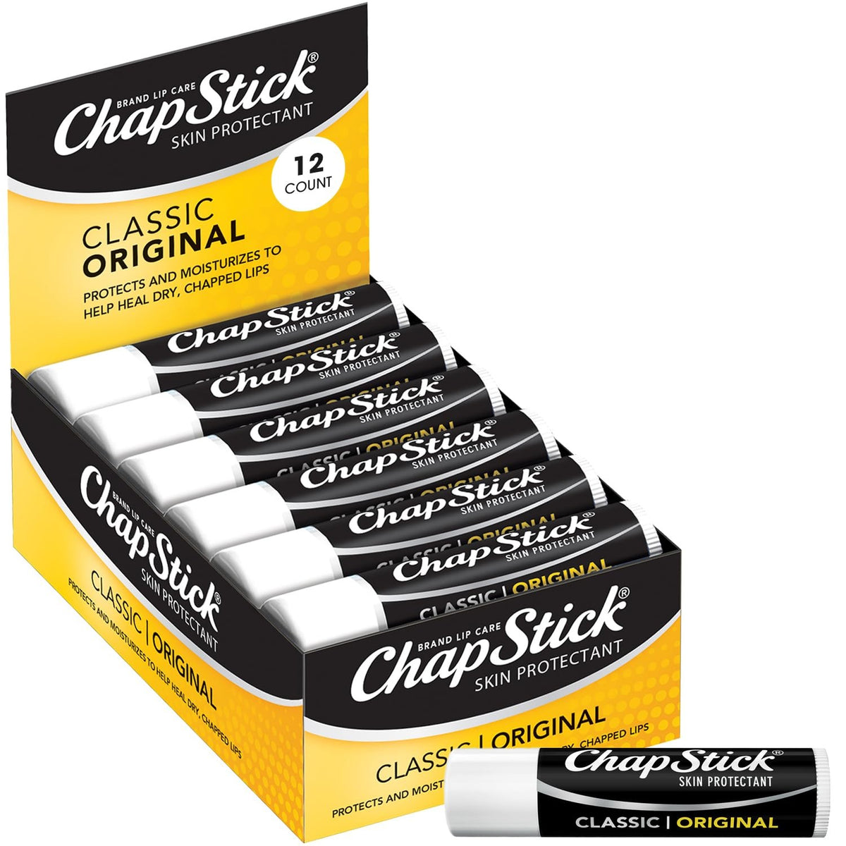 Bulk Lip Balm Set - 12 Moisturizing Clear Lip Care Sticks