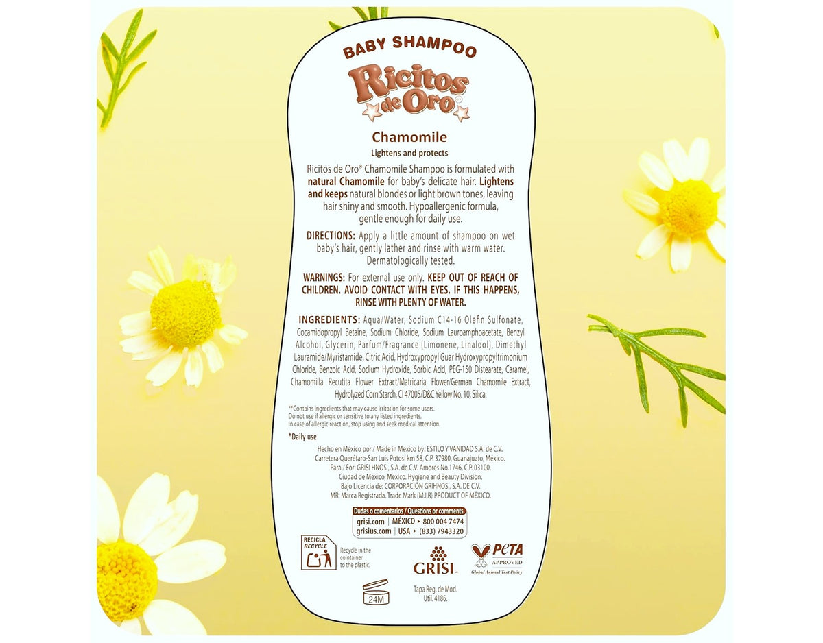 Baby Shampoo with Chamomile - Hypoallergenic Tear-Free Gentle Care 8.4 Fl Oz (5 Pack)