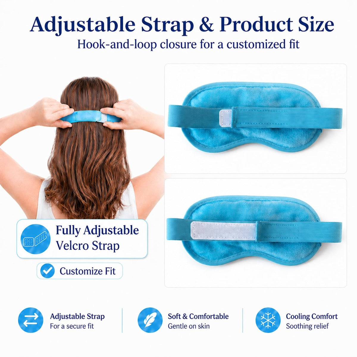 Cooling Gel Eye Mask Set for Puffy Eyes and Dark Circles - Reusable Blue & Pink