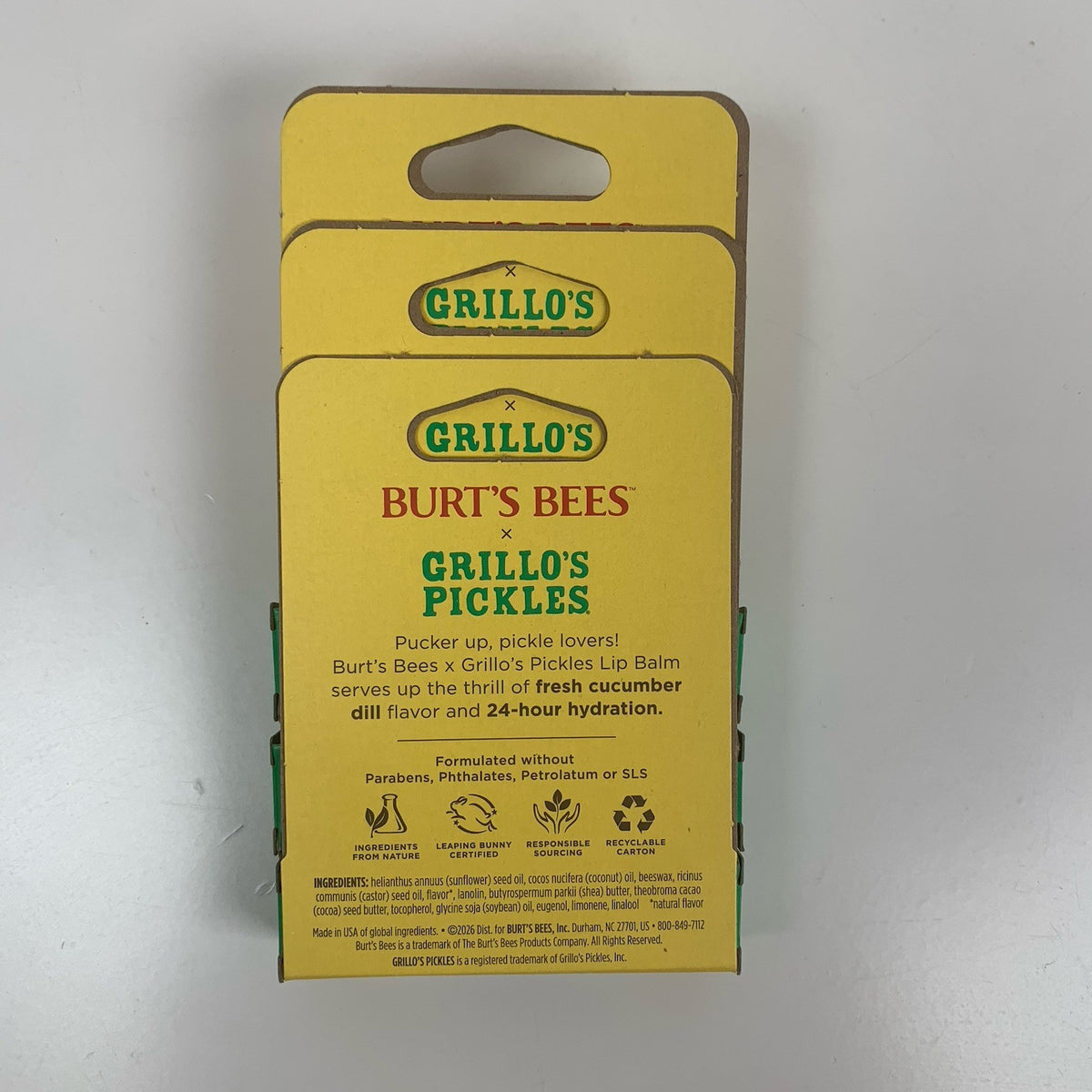 Limited Edition Burt's Bees Grillo’s Pickles Cucumber Dill Lip Balm Set