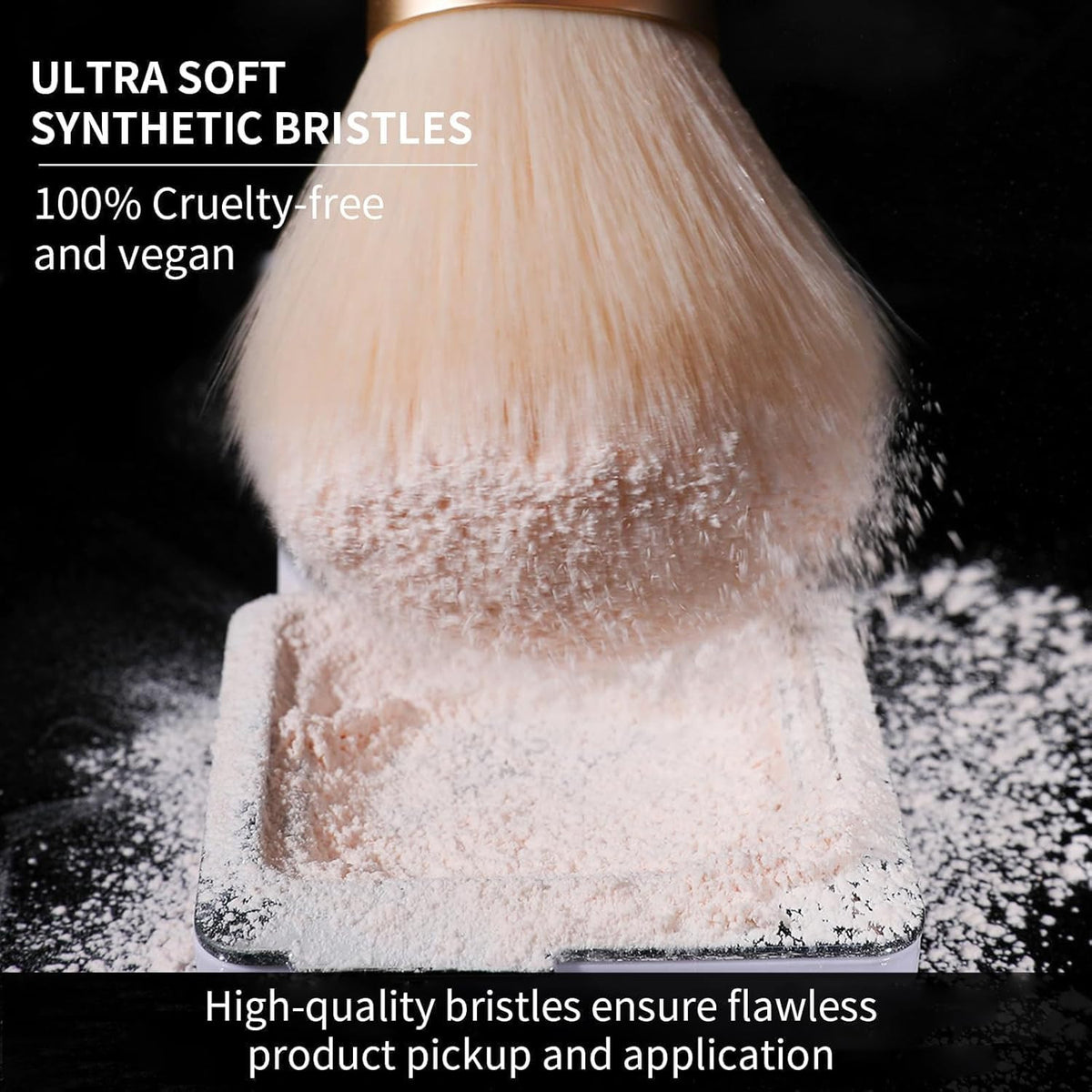 Large Fluffy Makeup Powder Brush with Soft Synthetic Bristles