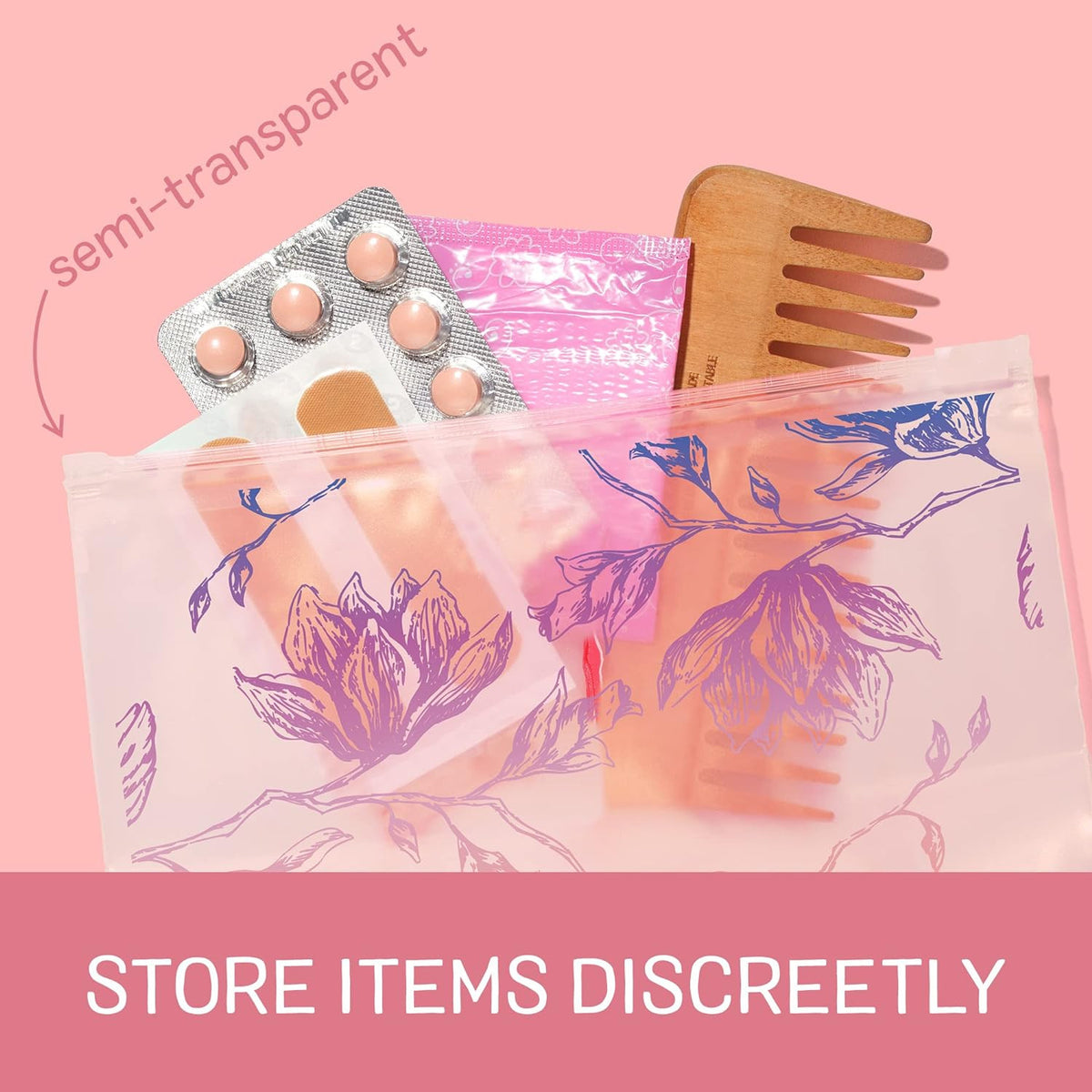 Reusable Travel Makeup & Accessory Bags - Charm Collection 5 Pack
