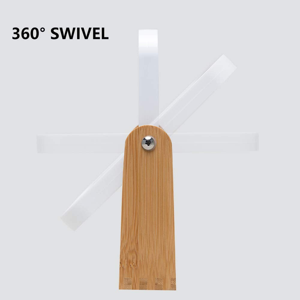 Vanity Makeup Mirror with Bamboo Stand, 8 Inch Double-Sided 360° Swivel