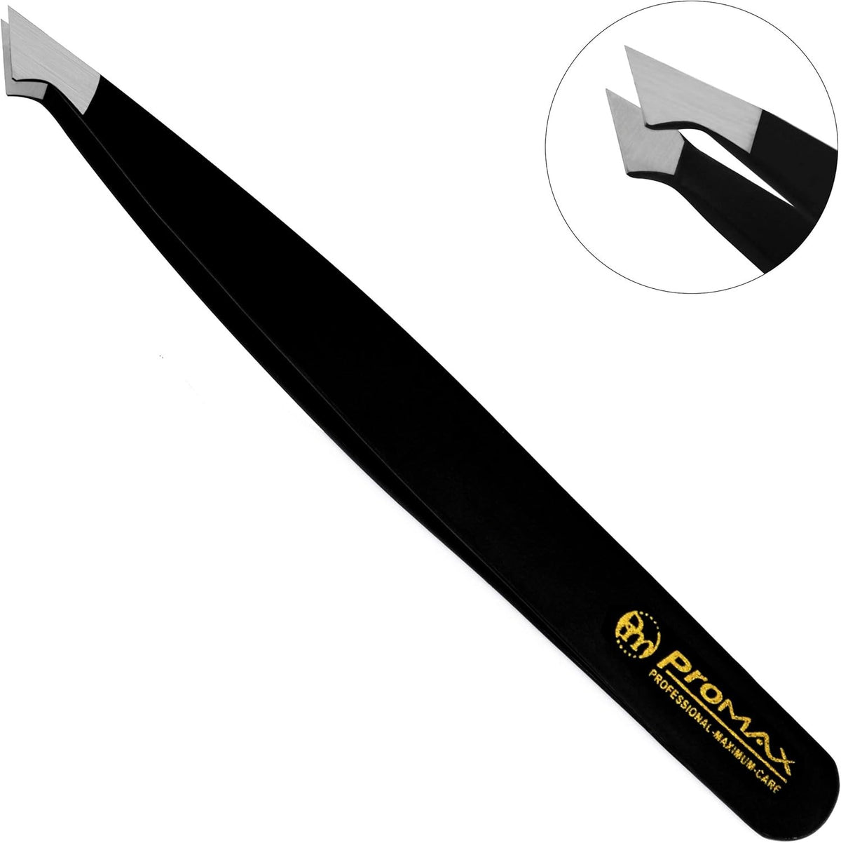 Professional Eyebrow Tweezers Set - Stainless Steel Precision Black