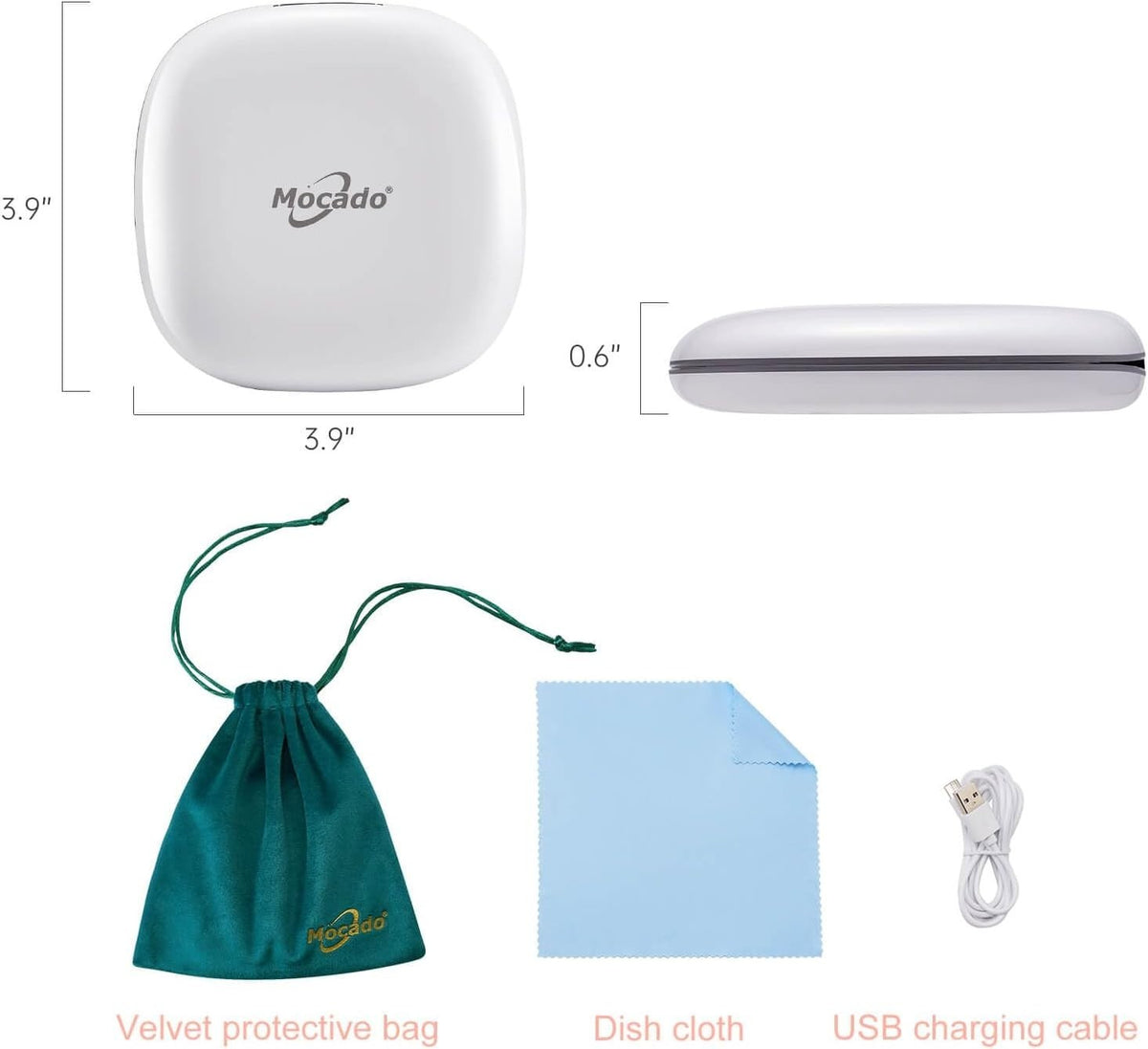 Slim 4-Inch Dimmable LED Makeup Mirror with Magnifier & Travel Case