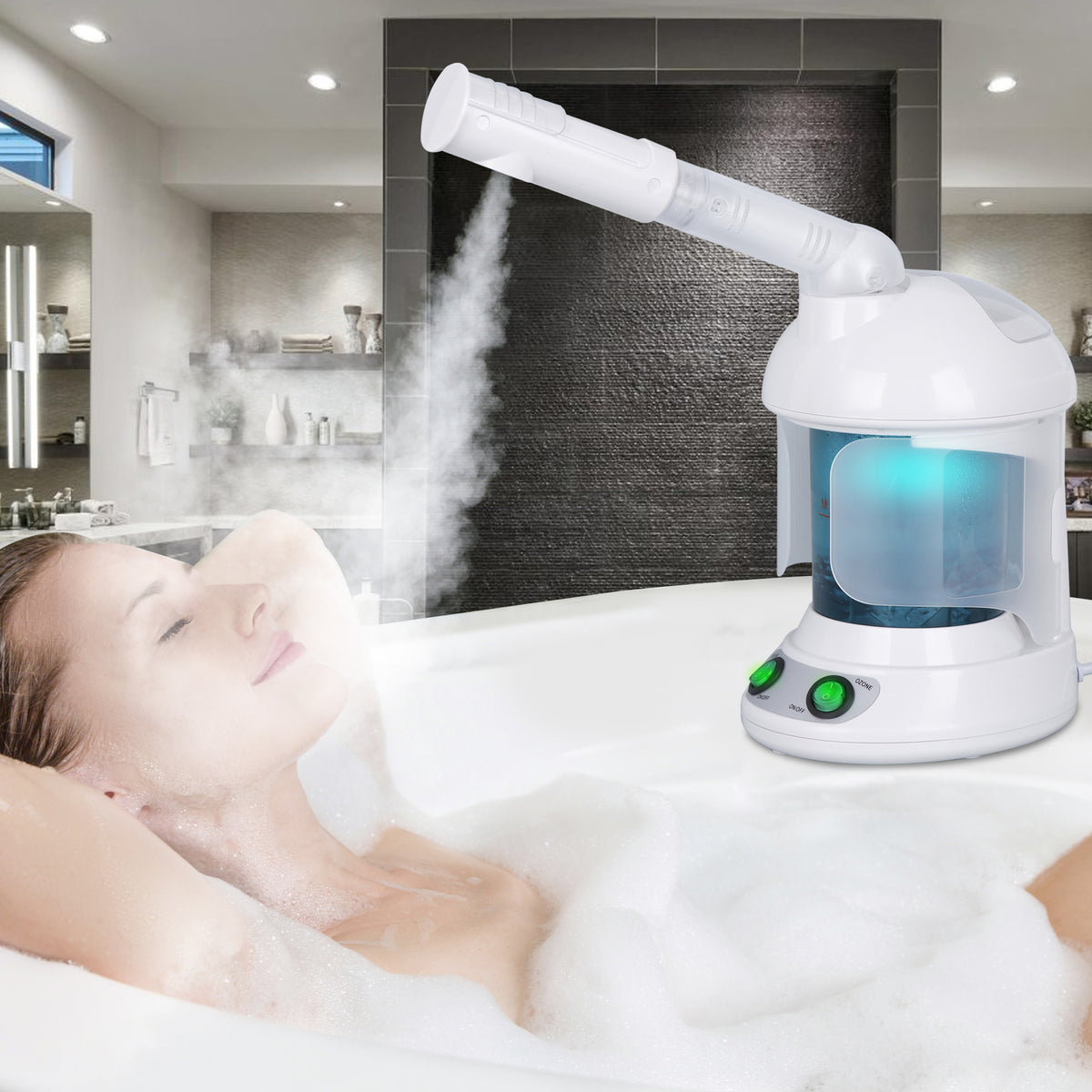 2-in-1 Hair & Facial Steamer with Bonnet Hood