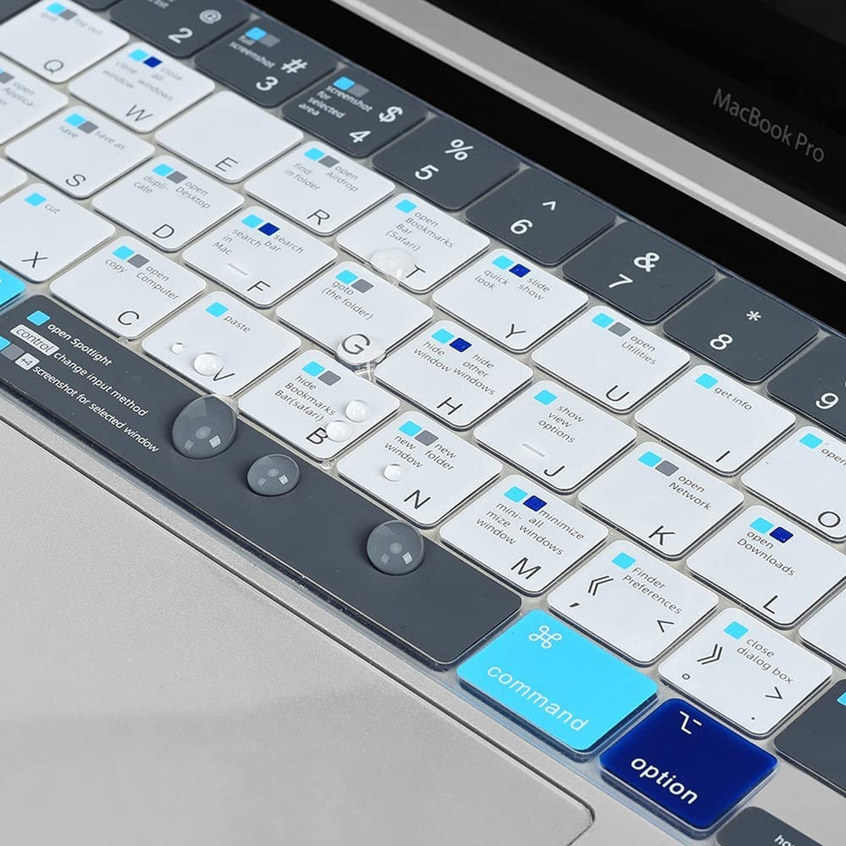 MacBook Pro 13 Keyboard Cover Skin with Shortcuts for 2024 M2 & M1 Models