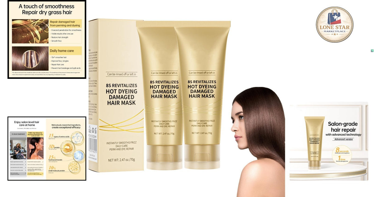 No-Rinse Hair Mask Set for Damaged Hair - 8 Second Repair & Nourishment