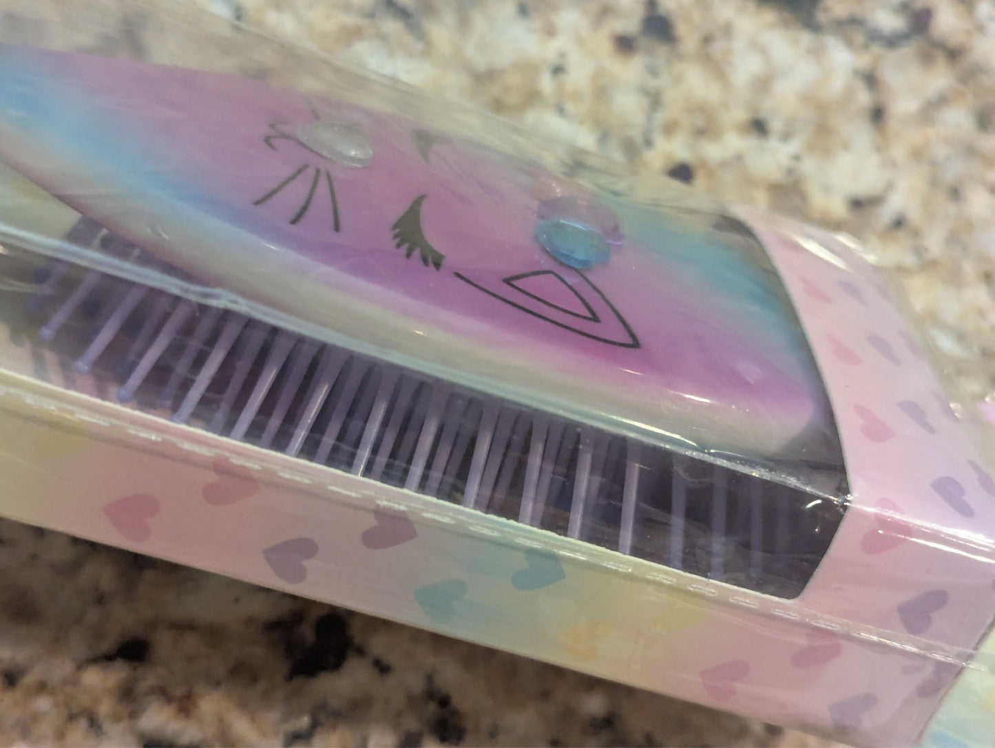 Miss Gwen's Cat Hairbrush Bella in Purple & Teal - Pet Grooming Accessory