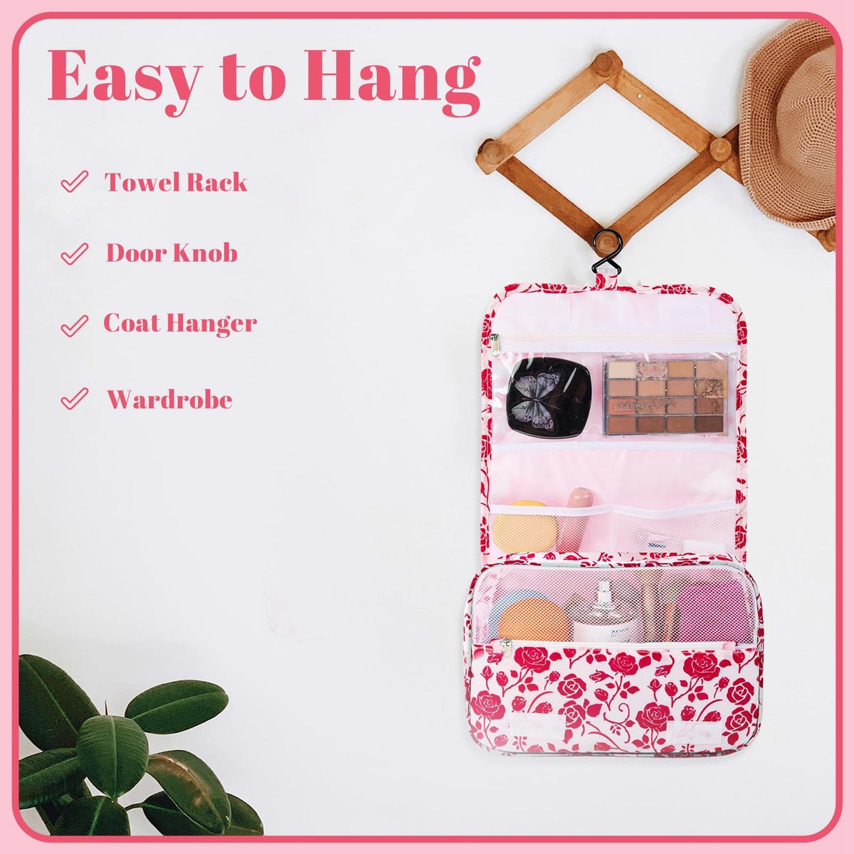 Waterproof Hanging Toiletry Bag with Multiple Compartments Travel Organizer