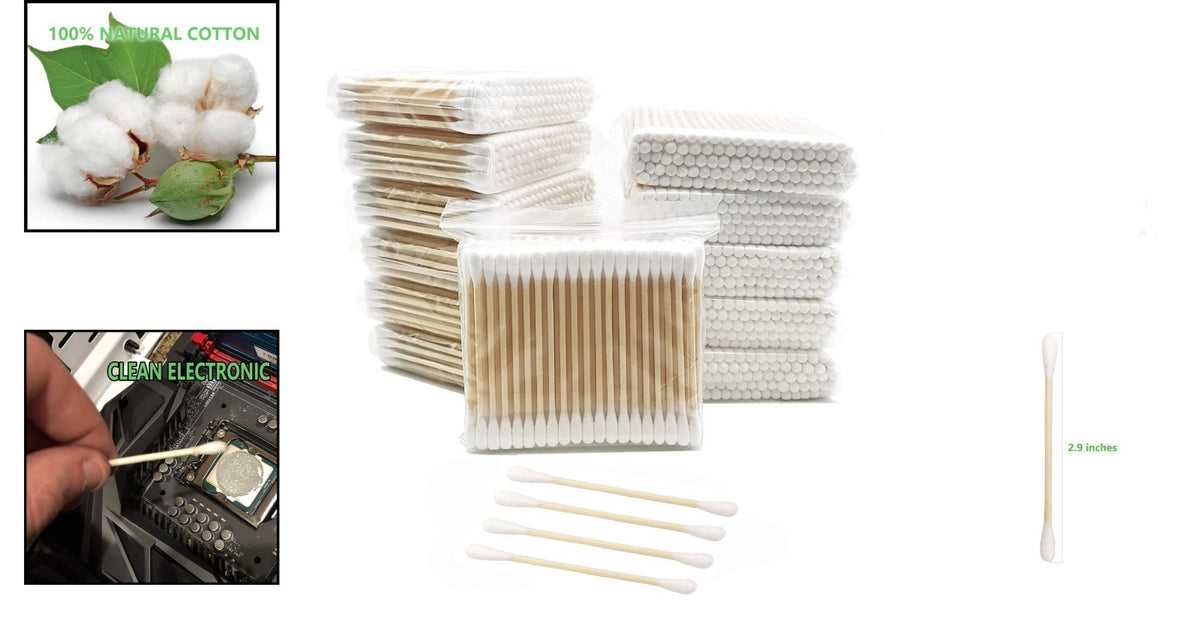 Eco-Friendly Wooden Cotton Swabs 2000-Piece Makeup & Craft Set