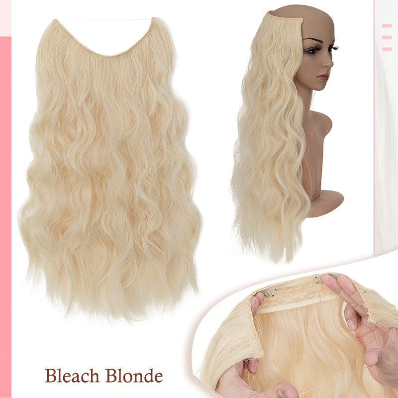 Invisible Wire Clip-In Hair Extensions with Clips & Replacement Wires - Natural & Wavy, 20/24 Inch