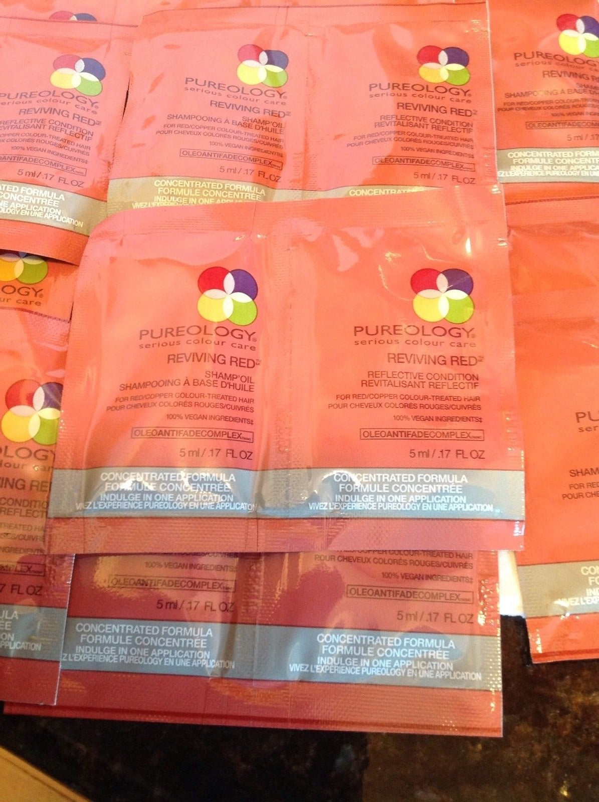 Reviving Red Shampoo & Conditioner Sample Pack - 18 Pcs