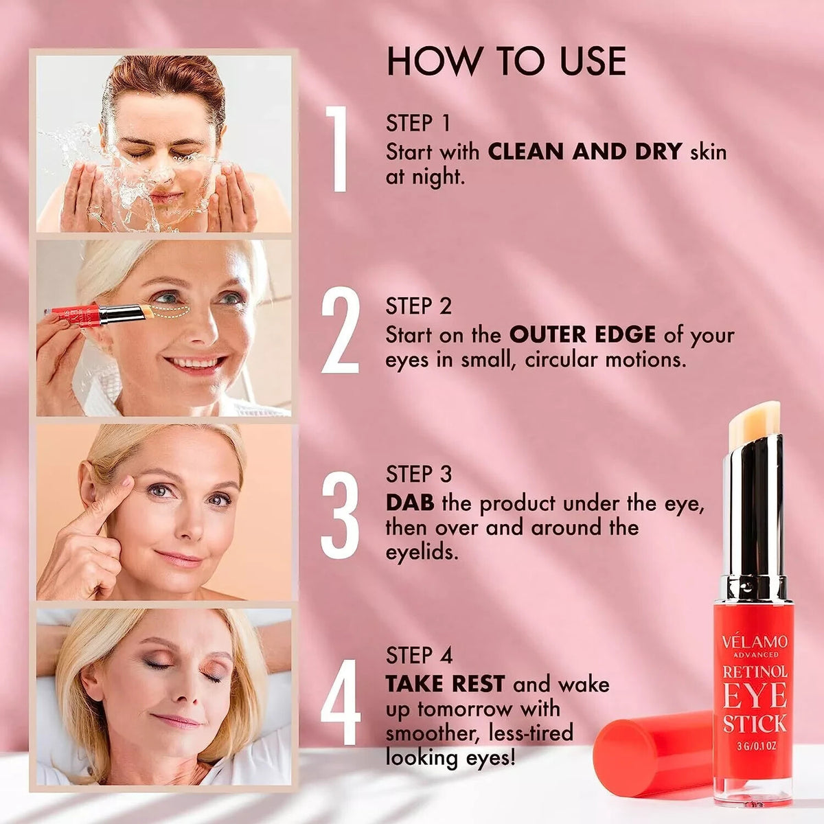 Retinol Eye Stick for Dark Circles & Puffiness - 4 Pack