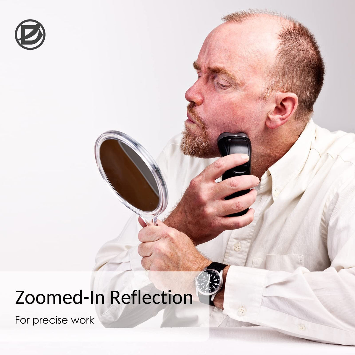 Small Double-Sided Handheld Mirror with Handle - Makeup & Magnifying