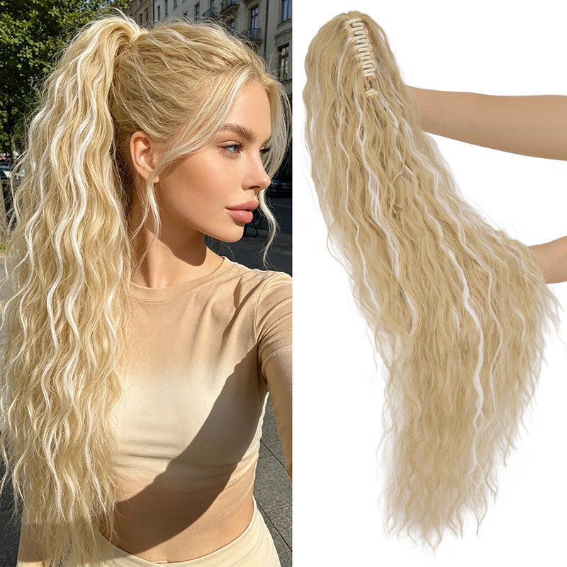 30-Inch Fluffy Ponytail Hair Extension with Claw Clip - Straight & Wave Styles