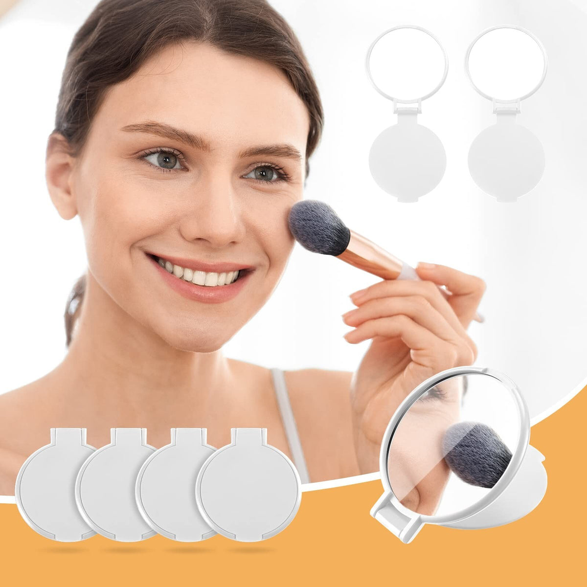 36 Pack Portable Round Makeup Mirrors - Compact Folding Travel Mirrors for Women