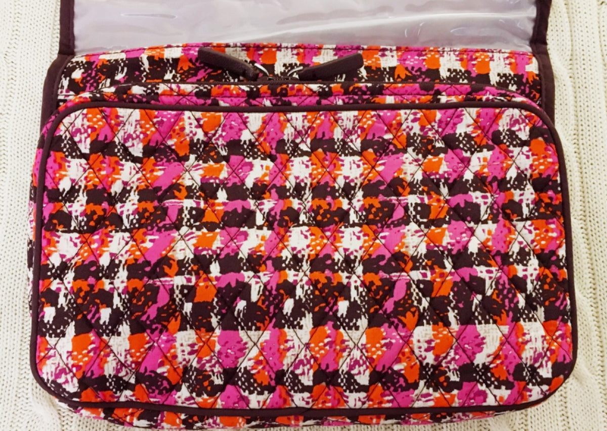 Vera Bradley Hanging Organizer Travel Cosmetic Bag with Compartments - Houndstooth Tweed
