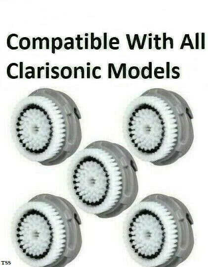 5-Pack Facial Brush Head Replacements for Clarisonic Mia Aria & All Devices