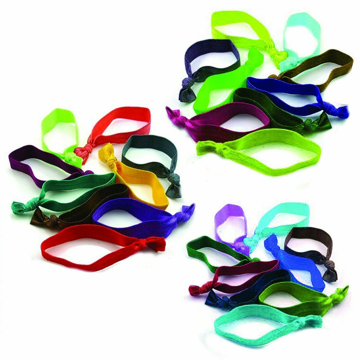 Rainbow Hair Ties No Damage or Creases Ribbon Stretchy Elastic 10
