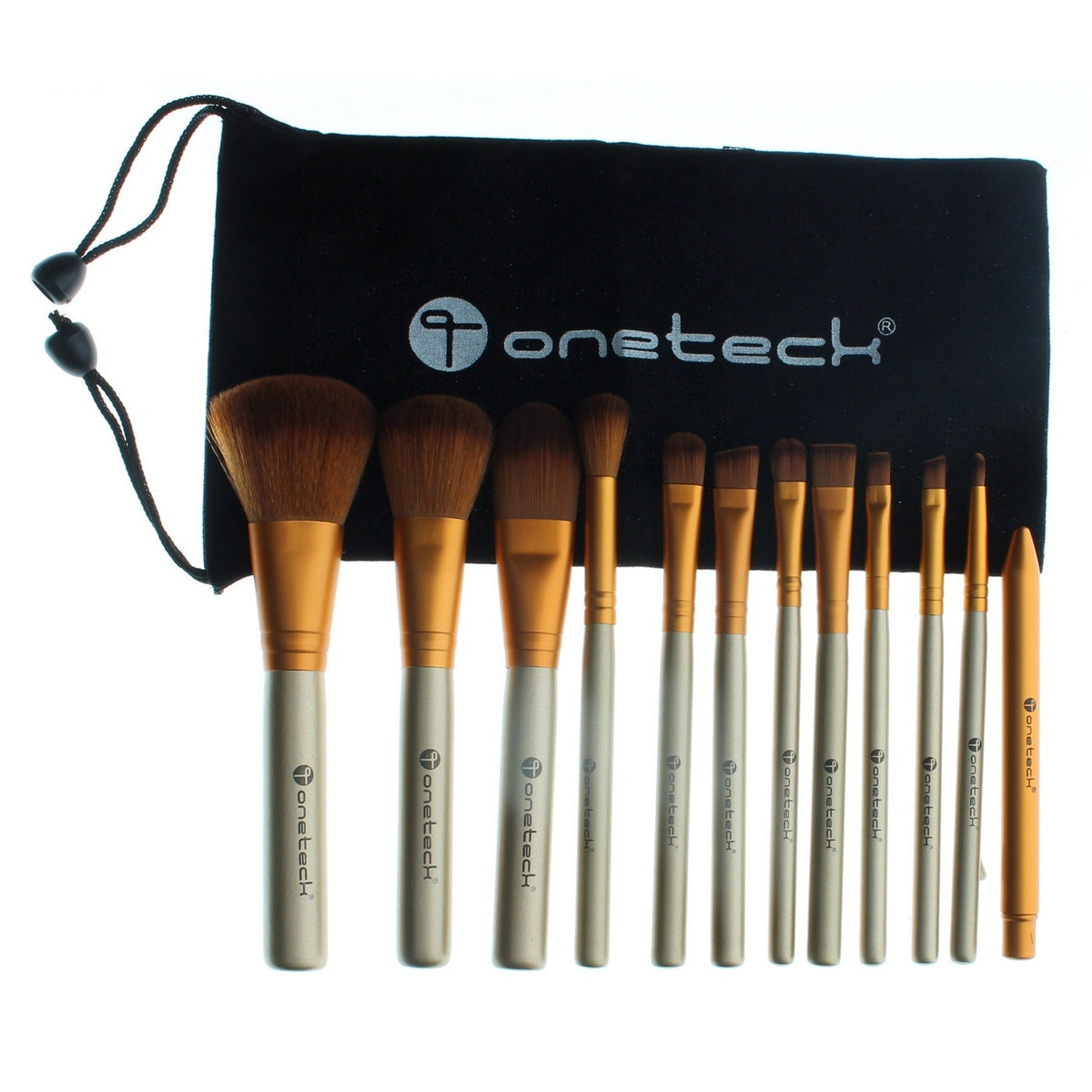 12-Piece Makeup Brush Set - Professional Cosmetic Brushes for Face & Eyes