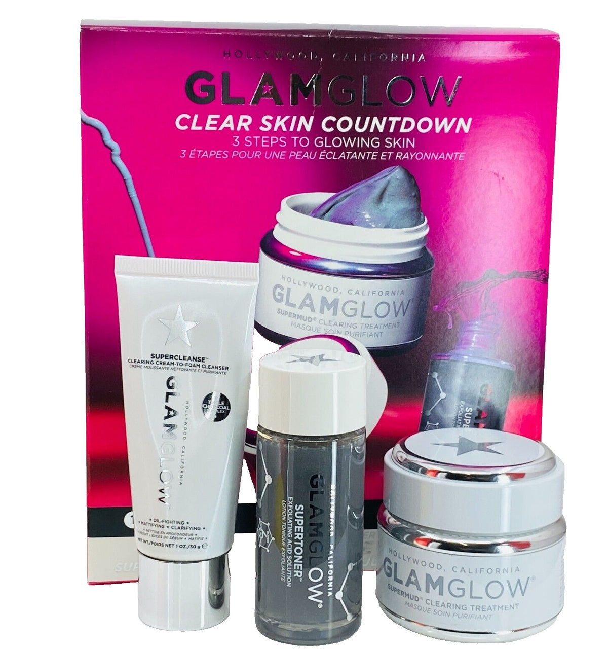 Skin Care Set with 3-Step Glowing Skin Routine - Clear Skin Countdown