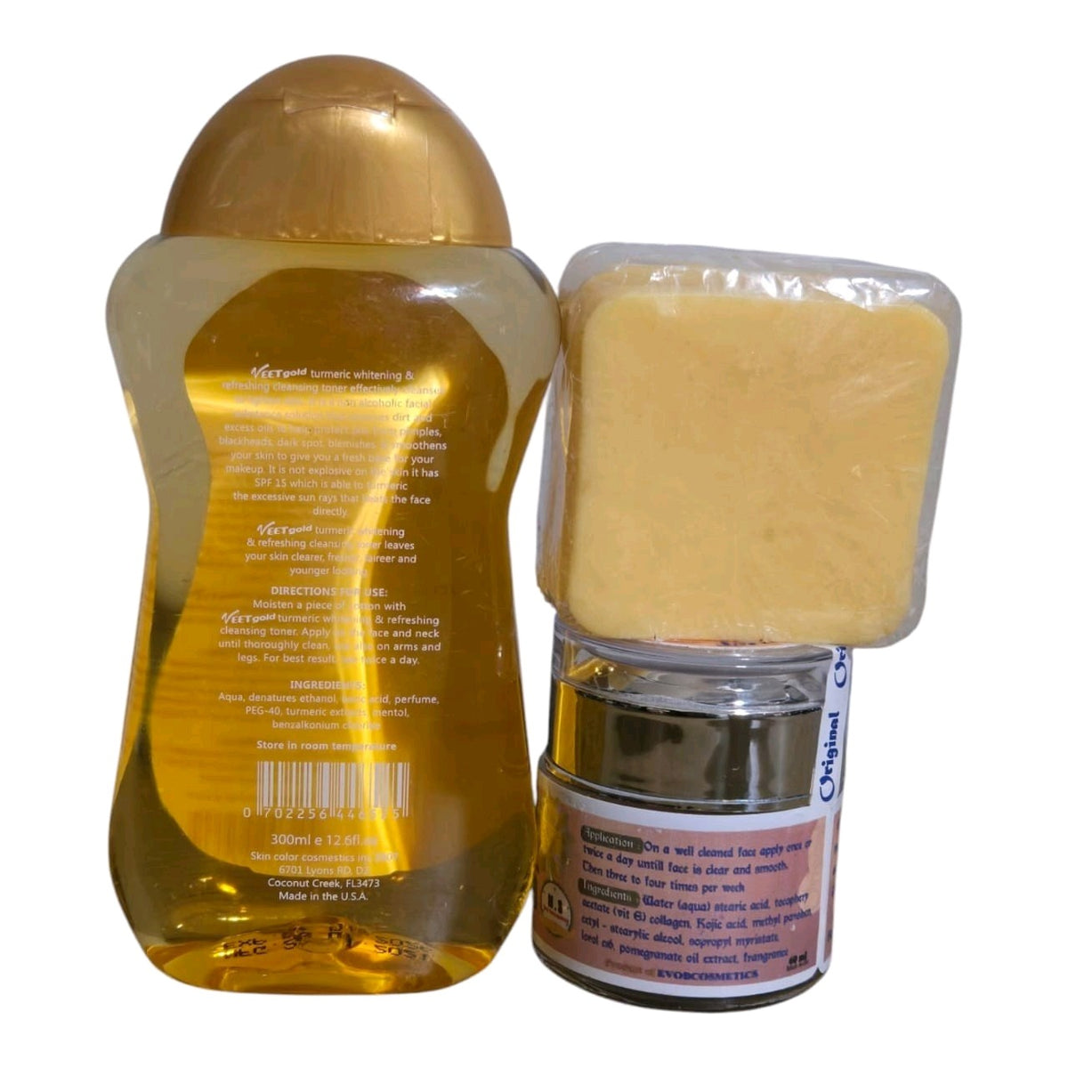 Turmeric Facial Toner & Face Cream Set for Blemish & Dark Spot Reduction