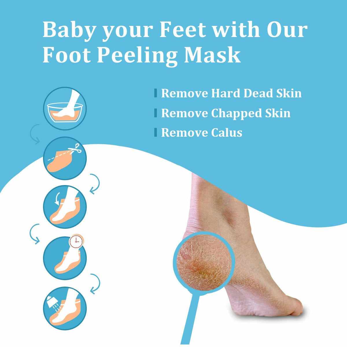 Foot Peeling Mask - 2 Pair Exfoliating Foot Peel