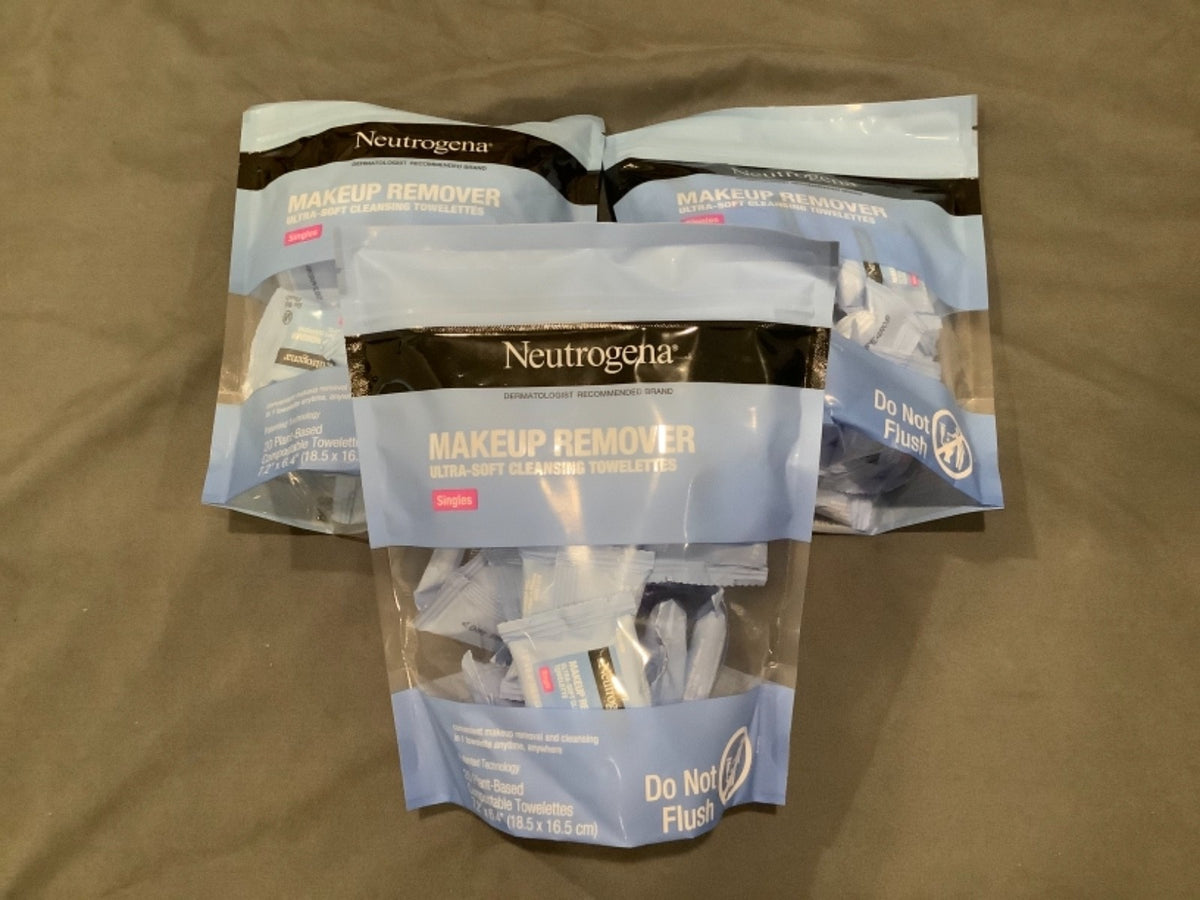 Neutrogena Ultra Soft Cleansing Towelettes, 20 Count — Makeup Remover Singles (3 Packs)