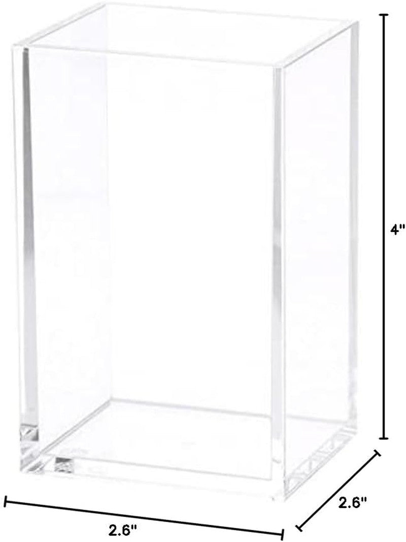 Clear Acrylic Pen and Makeup Brush Holder Cup - Desk Organizer