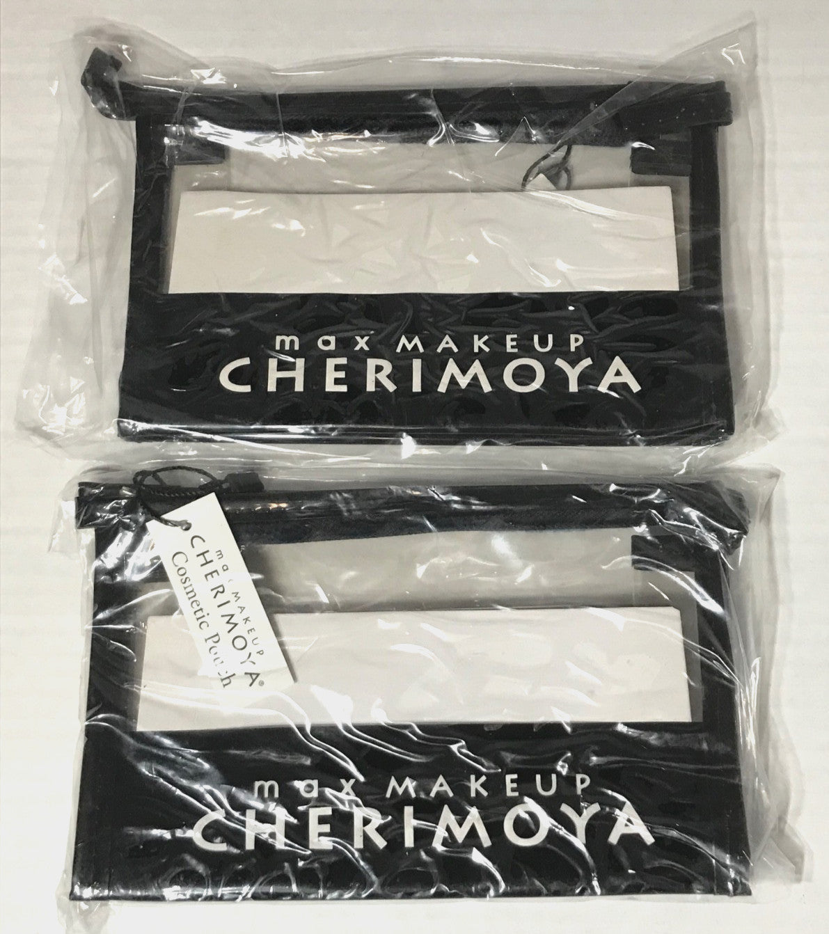 Travel Makeup Bag Set - Black Clear Plastic 2-Pack for Cosmetics