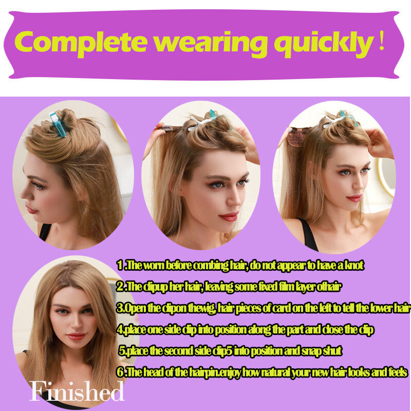 Clip-In Human Hair Extensions Thick & Full Head - Straight or Wavy
