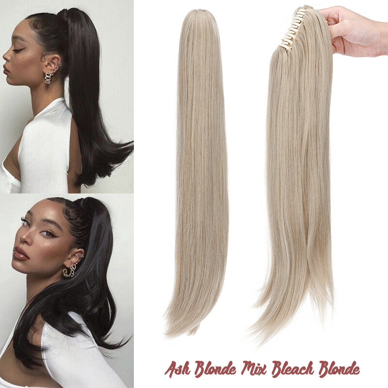 30-Inch Fluffy Ponytail Hair Extension with Claw Clip - Straight & Wave Styles