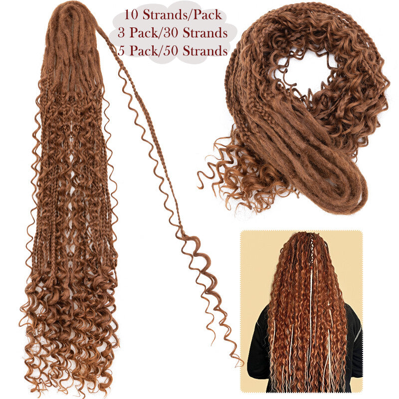 Wavy Double Ended Dreadlock Extensions with Curly Ends for Women