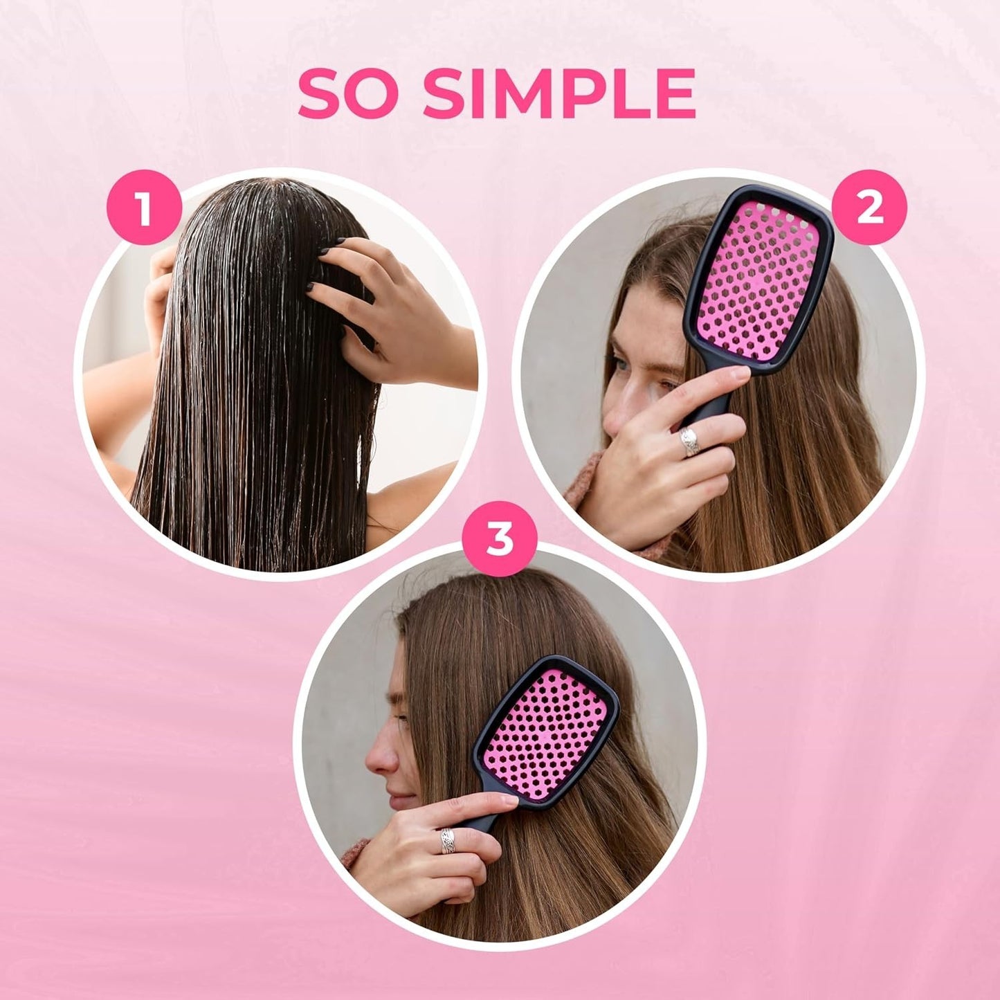 Detangling Hair Brush with DuoFlex Anti-Static Bristles - Lightweight & Painless