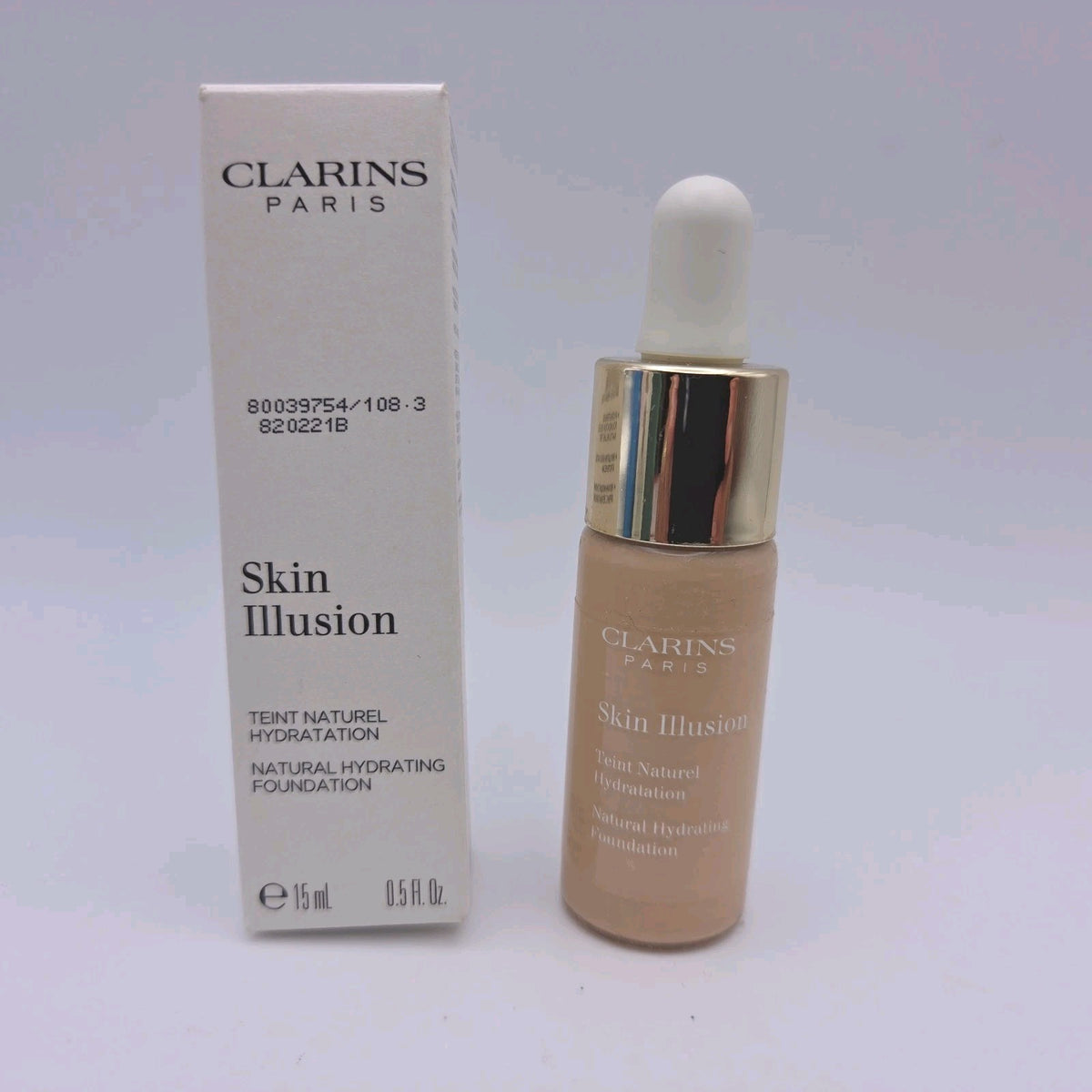 Clarins Skin Illusion Hydrating Foundation 0.5oz - Shade 108.3 Organza