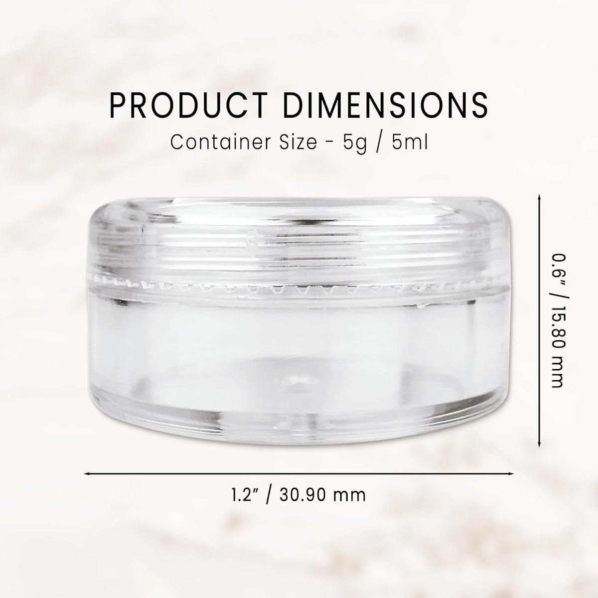 50 Clear Acrylic Reusable Cosmetic Jars 5ml - Small Round Storage Containers