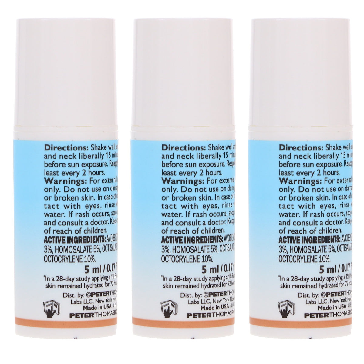 Peter Thomas Roth SPF 45 Sheer Tinted Moisturizer 3 Pack - Hydrating Face Sunscreen