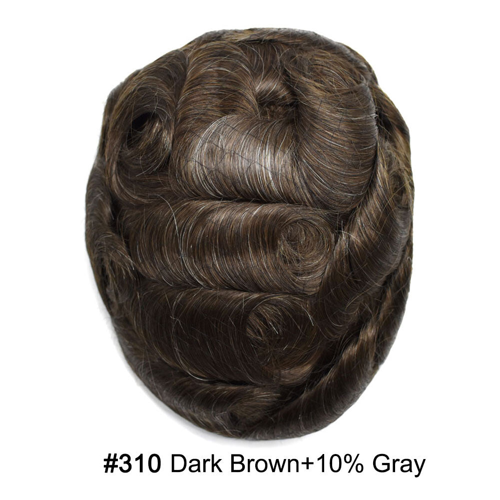 Ultra Thin Skin Hair Replacement System for Men - Natural Hairpiece, 6-10" Sizes & 68 Colors